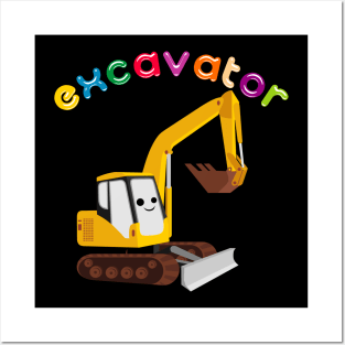 toddler excavator Posters and Art